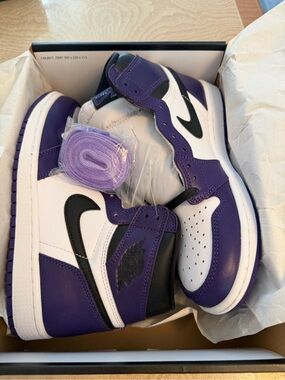 Jordan Air Jordan 1 Retro High OG Court Purple Black White Box Label
